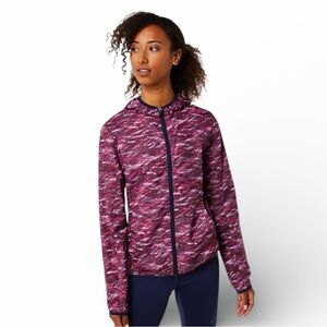 Asics Women's Packable jacket Size M color deep mars print